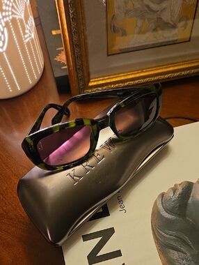 KREWE Green Tortoiseshell Sunglasses with Purple Lenses Nwot